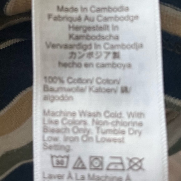 J. Crew Green and Cream Striped Tee - Picture 7 of 8